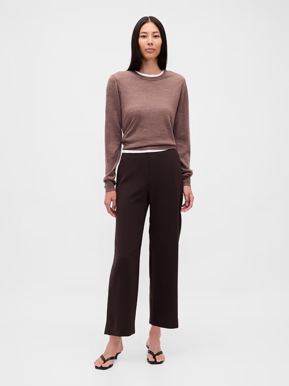 NWT! GAP Terra Brown High Rise Twill Straight Ankle Pants - Size 10 